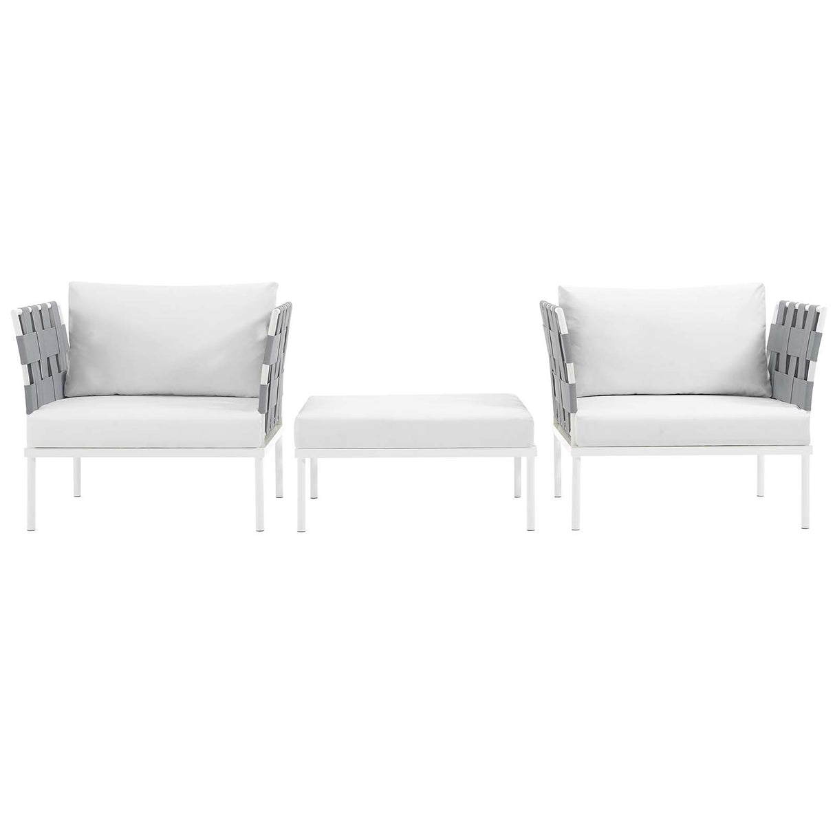 Harmony 3 Piece Outdoor Patio Aluminum Sectional Sofa Set - BUILDMYPLACE