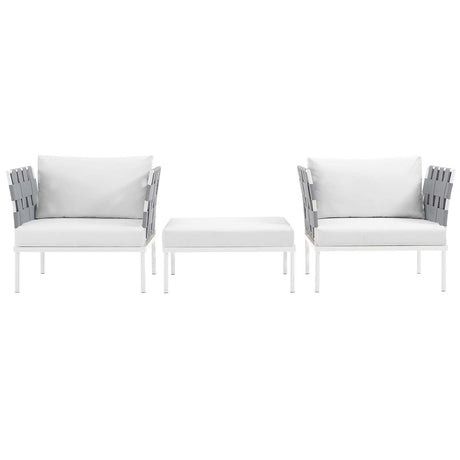 Harmony 3 Piece Outdoor Patio Aluminum Sectional Sofa Set - BUILDMYPLACE