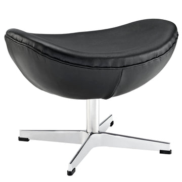 Modern Contemporary Room Furniture Glove Ottoman In Black Leather With Cozy Foam Frame
