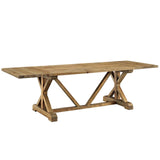 Modern Den Extendable Dining Room Table - Rustic Indoor/Outdoor Dining Table Set - BUILDMYPLACE