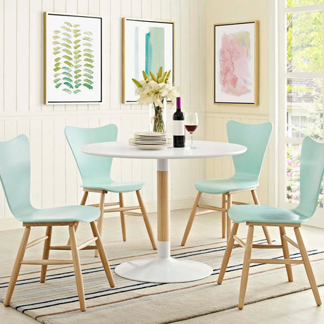 Modern Whirl Round Kitchen And Dining Table - White Space Saving Dining Room Tables - BUILDMYPLACE
