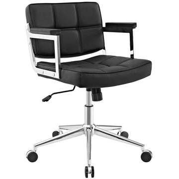 Portray Mid Back Upholstered Vinyl Office Chair - Passive Lumbar Support
