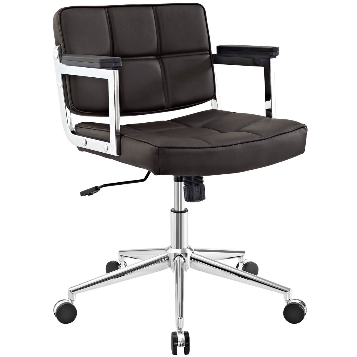 Portray Mid Back Upholstered Vinyl Office Chair - Passive Lumbar Support - BUILDMYPLACE