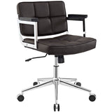 Portray Mid Back Upholstered Vinyl Office Chair - Passive Lumbar Support - BUILDMYPLACE