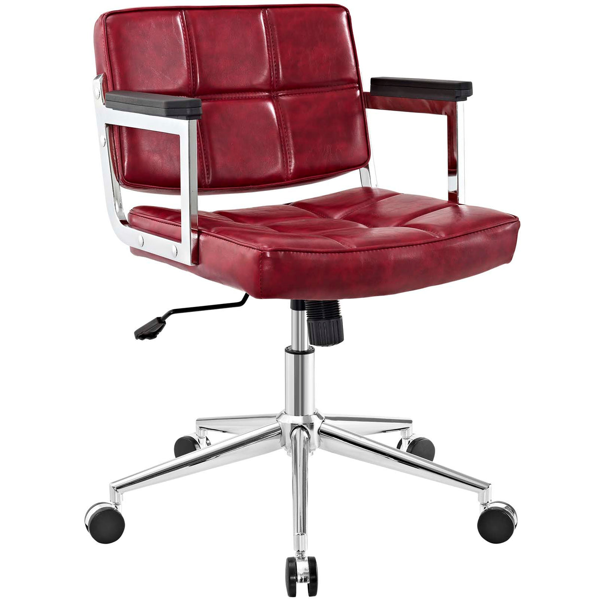 Portray Mid Back Upholstered Vinyl Office Chair - Passive Lumbar Support - BUILDMYPLACE