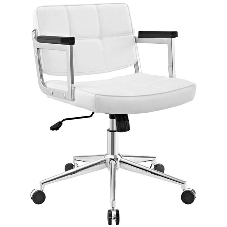 Portray Mid Back Upholstered Vinyl Office Chair - Passive Lumbar Support - BUILDMYPLACE