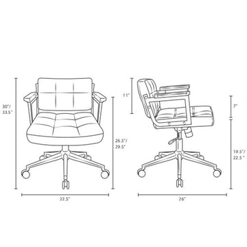 Portray Mid Back Upholstered Vinyl Office Chair - Passive Lumbar Support