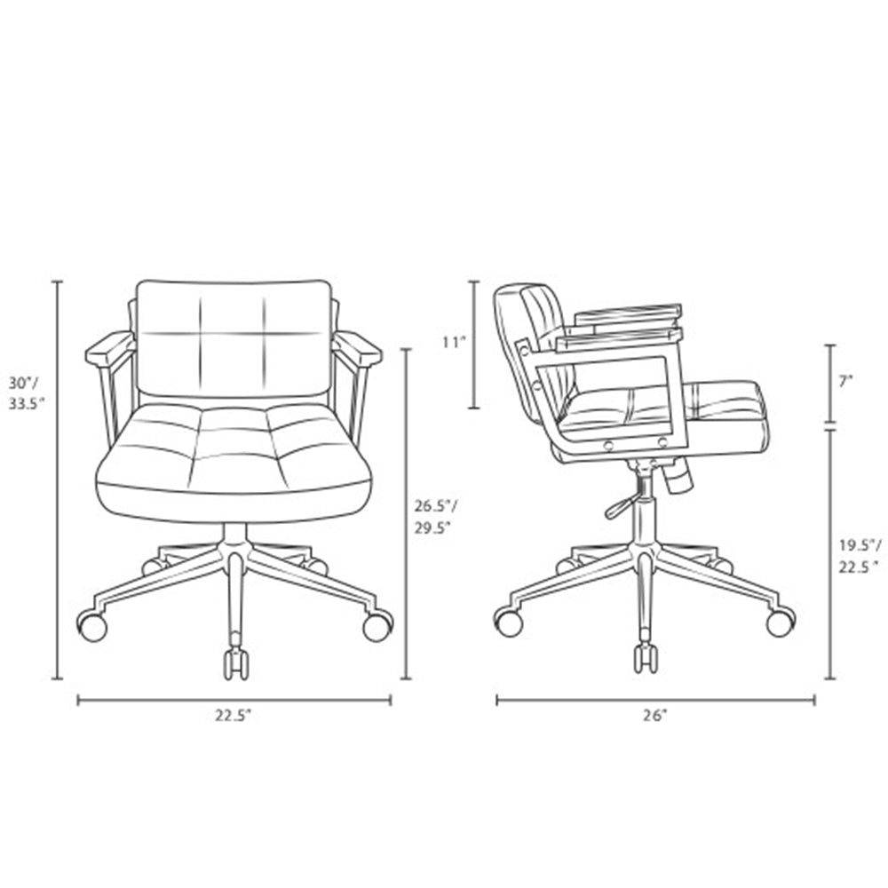 Portray Mid Back Upholstered Vinyl Office Chair - Passive Lumbar Support - BUILDMYPLACE