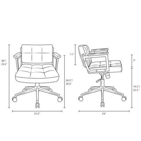 Portray Mid Back Upholstered Vinyl Office Chair - Passive Lumbar Support - BUILDMYPLACE