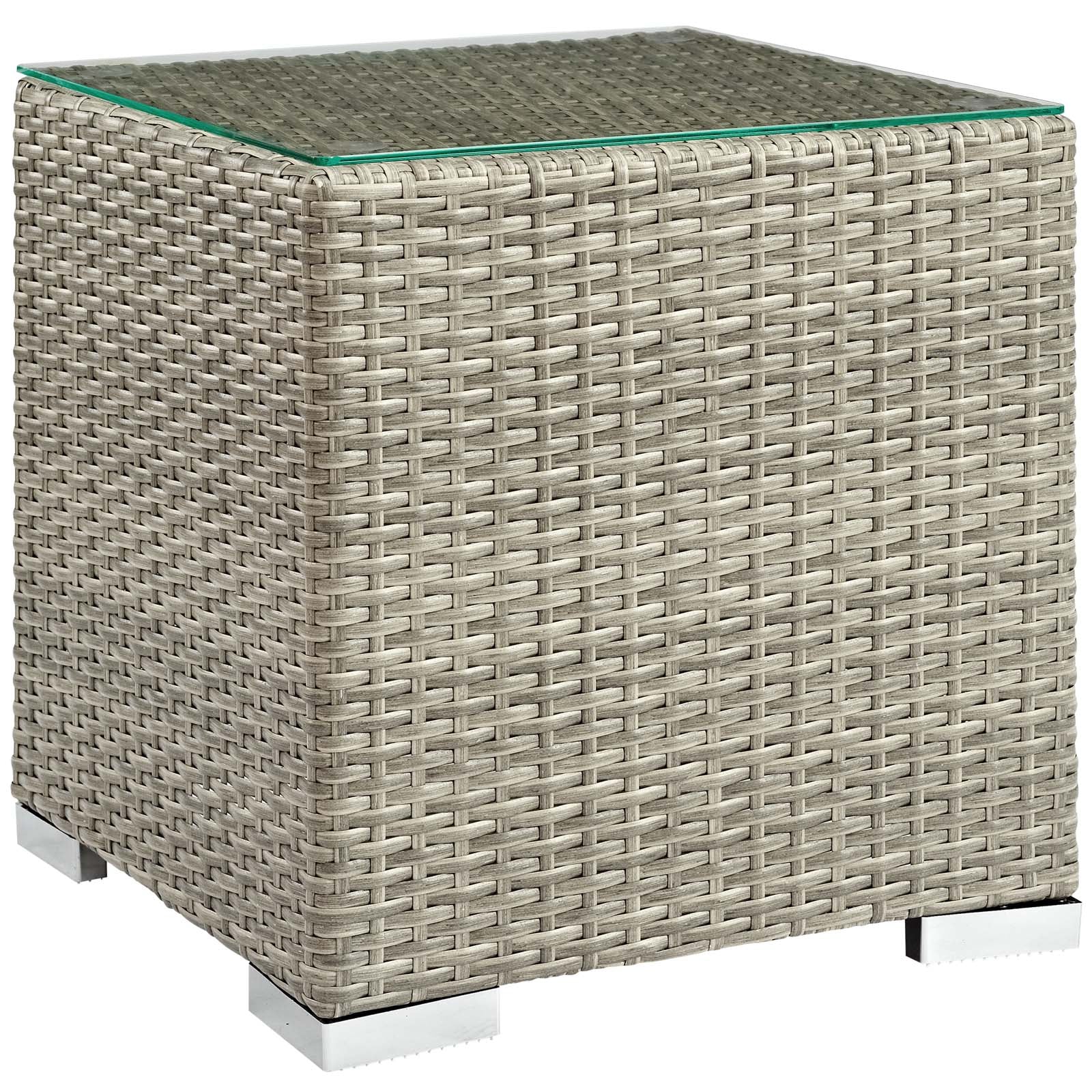 Repose Wicker Rattan Outdoor Patio Side End Table - Bedside Table - Side Table