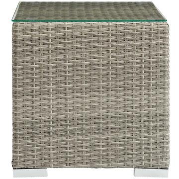 Repose Wicker Rattan Outdoor Patio Side End Table - Bedside Table - Side Table
