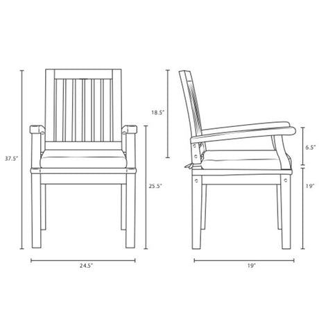 One Marina Outdoor Patio Teak Dining Chair - BUILDMYPLACE
