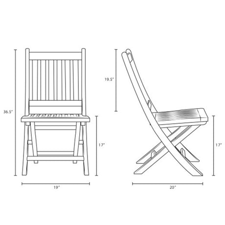 Marina Outdoor Patio Teak Folding Chair - BUILDMYPLACE