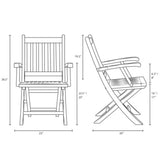 One Marina Outdoor Patio Teak Folding Chair - BUILDMYPLACE