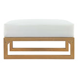 Upland Outdoor Patio Teak Ottoman - BUILDMYPLACE