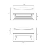 Upland Outdoor Patio Teak Ottoman - BUILDMYPLACE