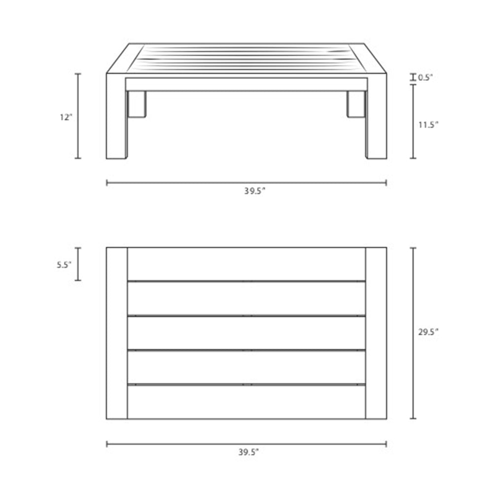 Upland Outdoor Patio Wood Coffee Table - BUILDMYPLACE