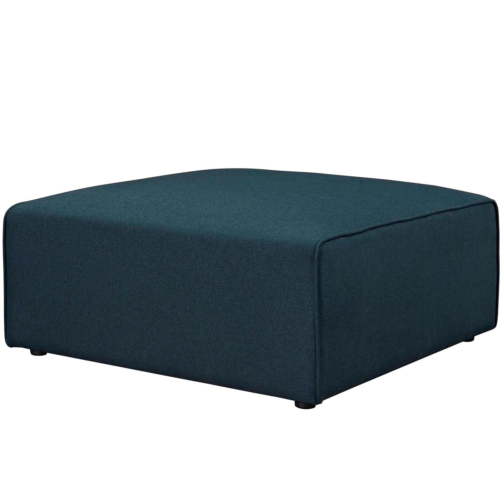 Contemporary Square Large Mingle Tufted Lift Fabric Ottoman In Blue