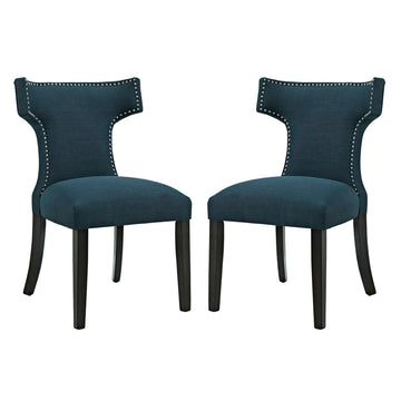 Mid - Century Modern Curve Dining Side Chair Set OF 2 - Kitchen Table Set