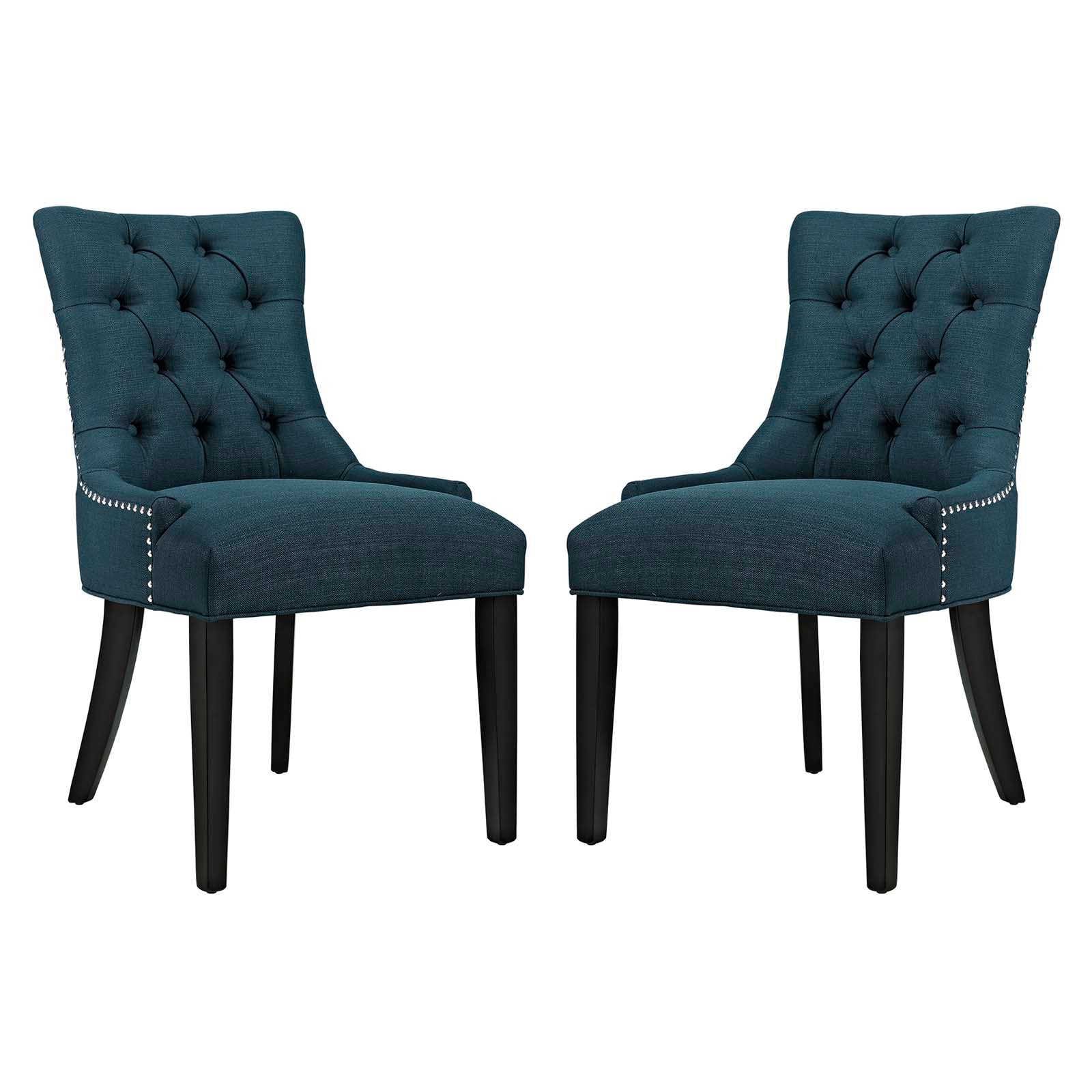 Modern Elegant Regent Side Chair Set Of 2 - Kitchen And Fabric Dining Chair Set
