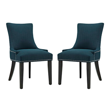Modern Marquis Fabric Leisure Padded Dining Chair Set Of 2 - Comfortable Side Chairs