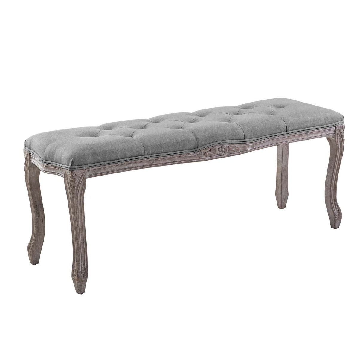 Vintage Upholstered Fabric Regal Living Room Bench - Living Room Accent Bench - BUILDMYPLACE