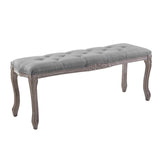 Vintage Upholstered Fabric Regal Living Room Bench - Living Room Accent Bench - BUILDMYPLACE