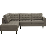 Upholstered Fabric Empress 2 Piece Upholstered Fabric Left Facing Bumper Sectional - BUILDMYPLACE