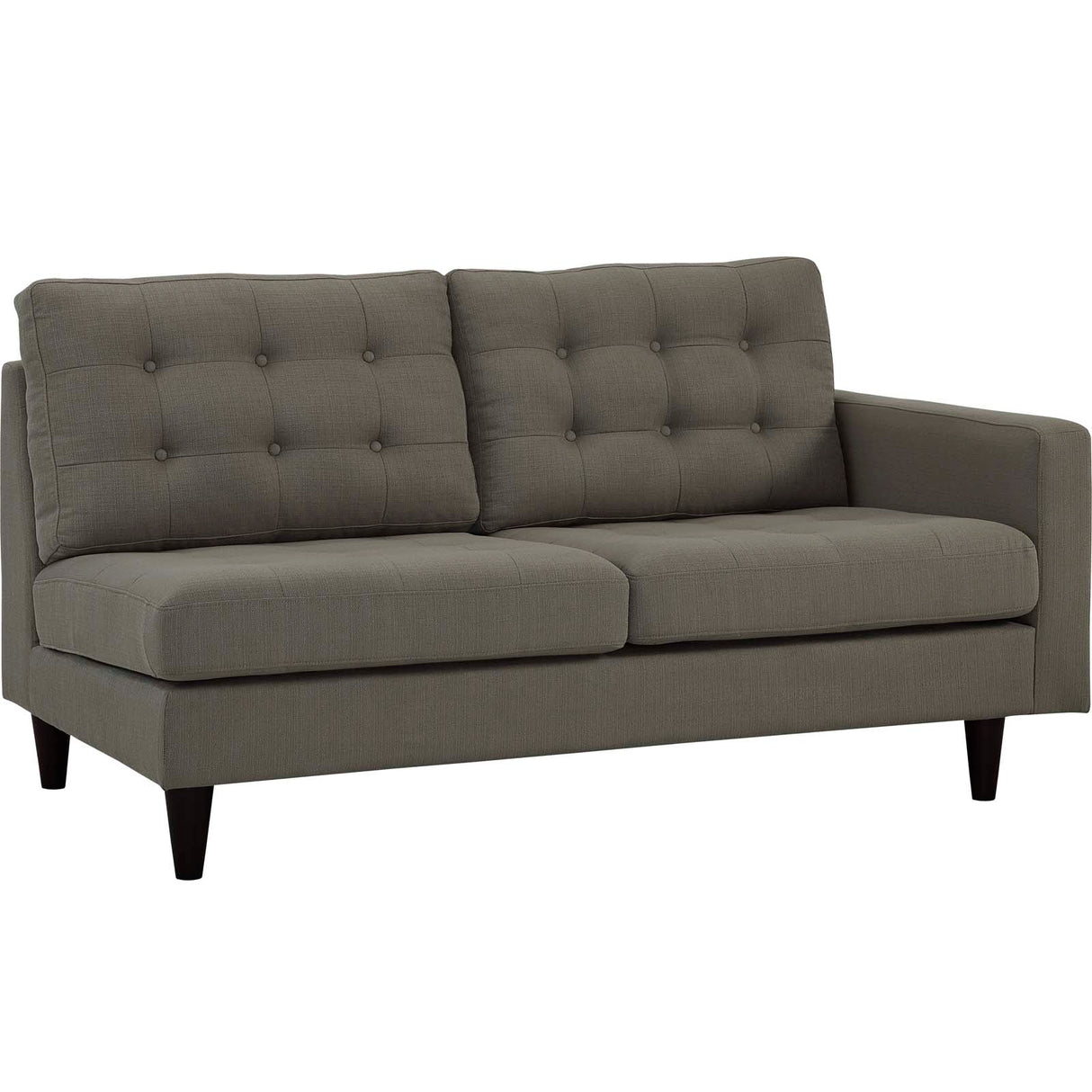 Upholstered Fabric Empress 2 Piece Upholstered Fabric Left Facing Bumper Sectional - BUILDMYPLACE