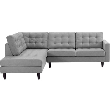 Upholstered Fabric Empress 2 Piece Upholstered Fabric Left Facing Bumper Sectional