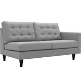 Upholstered Fabric Empress 2 Piece Upholstered Fabric Left Facing Bumper Sectional