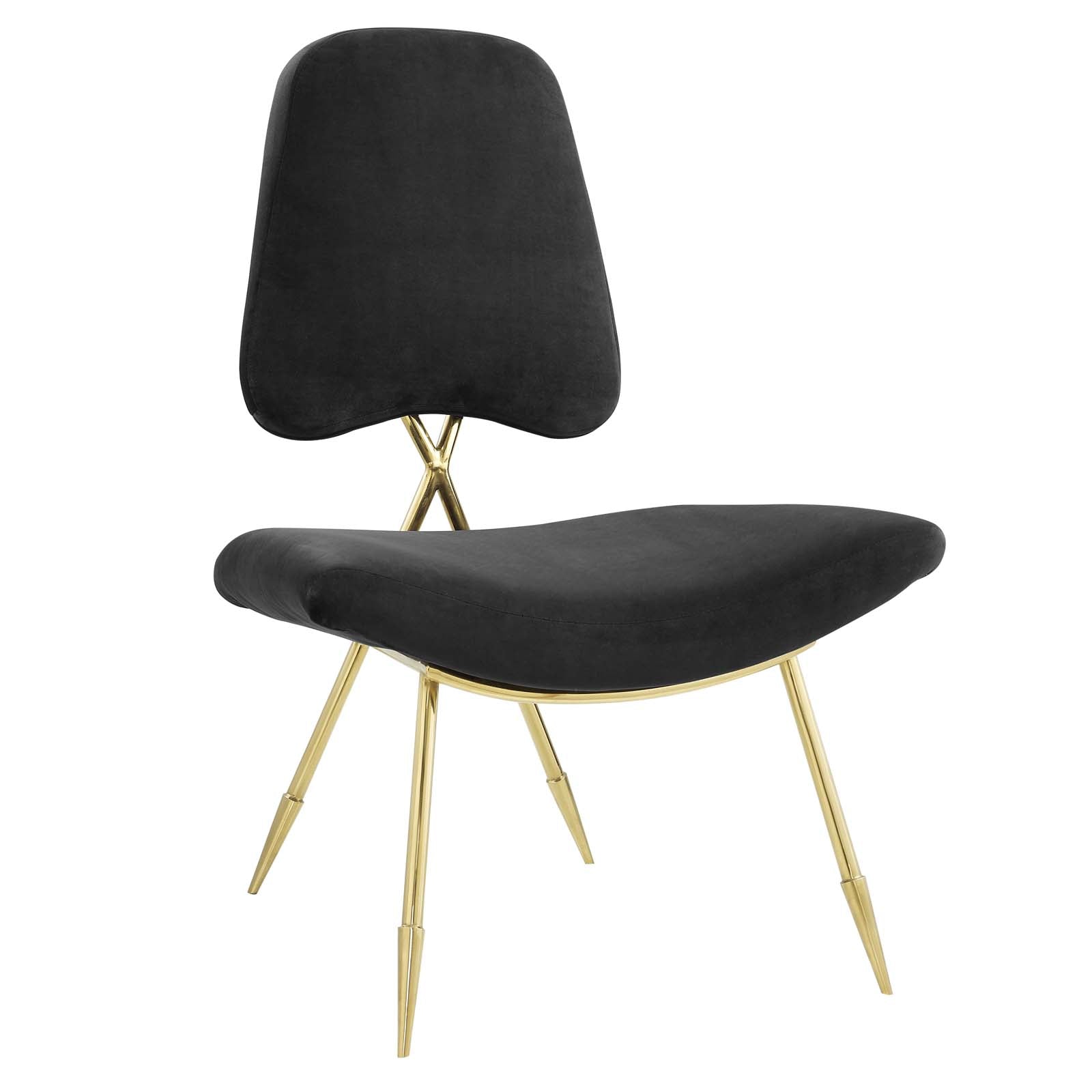 Black velvet lounge online chair