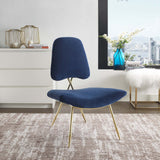 Modern Upholstered Ponder Performance Velvet Lounge Chair - Club Chair - BUILDMYPLACE