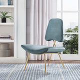 Modern Upholstered Ponder Performance Velvet Lounge Chair - Club Chair - BUILDMYPLACE