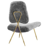 Modern Upholstered Ponder Sheepskin Fur Lounge Chair -Club Chair - BUILDMYPLACE