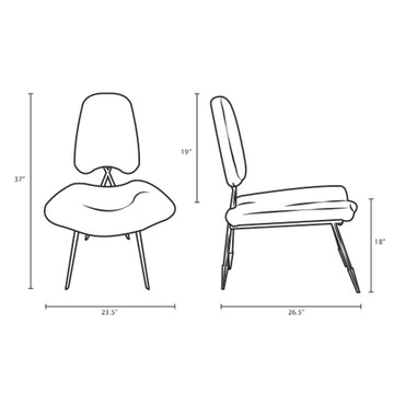 Modern Upholstered Ponder Sheepskin Fur Lounge Chair -Club Chair