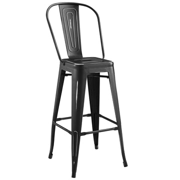 Industrial Promenade Metal Bistro Bar Side Stool With Arms - Farmhouse Bar Chairs