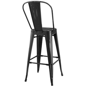Industrial Promenade Metal Bistro Bar Side Stool With Arms - Farmhouse Bar Chairs