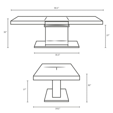 Modern Vector Expandable Dining Room Table - Floor Felt Pad Dining Table Set