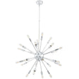 Mid-Century Silver Pendant Gamut Chandelier - 25W x 20 - Chrome Plated - Air-Powered - BUILDMYPLACE