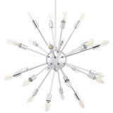 Mid-Century Silver Pendant Gamut Chandelier - 25W x 20 - Chrome Plated - Air-Powered - BUILDMYPLACE