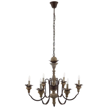 150W Dimmable Bountiful French Vintage Timeless Candelabra Chandelier - Black - Pendant Ceiling Light - Wood & Metal