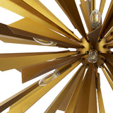 Mid-Century Spherical Starburst Pendant Pervade Chandelier - Metal W/ Antique Brass - Black Wire Ceiling Light - BUILDMYPLACE