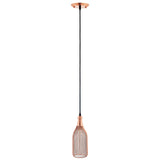 Plated Rose Gold Glimmer Pendant Light - Weaved Metal Wire Pattern W/ Diamond Cutouts - BUILDMYPLACE