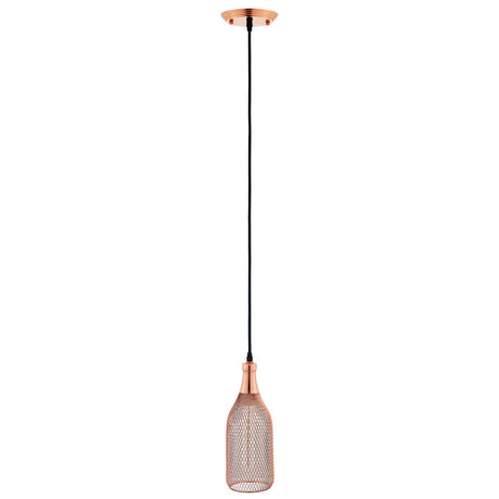 Plated Rose Gold Glimmer Pendant Light - Weaved Metal Wire Pattern W/ Diamond Cutouts - BUILDMYPLACE