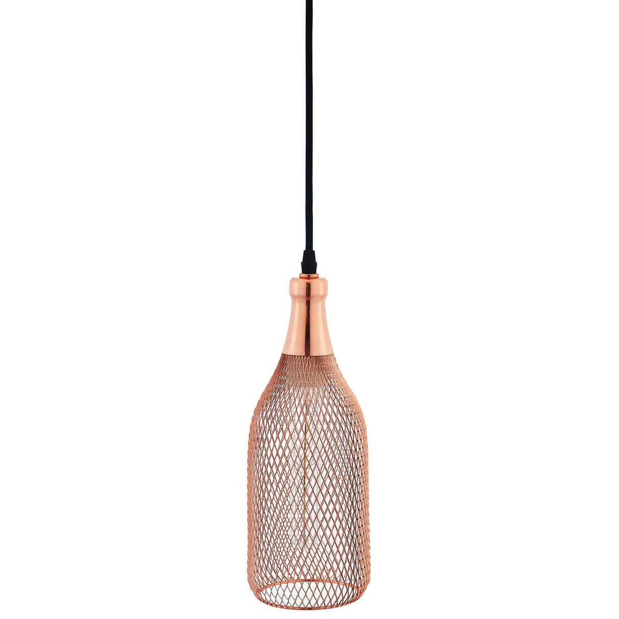 Plated Rose Gold Glimmer Pendant Light - Weaved Metal Wire Pattern W/ Diamond Cutouts - BUILDMYPLACE