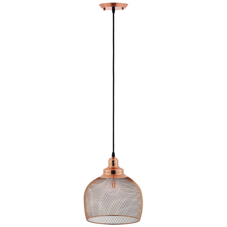 Plated Rose Gold Glimmer Pendant Light - Weaved Metal Wire Pattern W/ Diamond Cutouts - BUILDMYPLACE