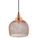 Plated Rose Gold Glimmer Pendant Light - Weaved Metal Wire Pattern W/ Diamond Cutouts - BUILDMYPLACE