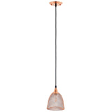 Plated Rose Gold Glimmer Pendant Light - Weaved Metal Wire Pattern W/ Diamond Cutouts - BUILDMYPLACE