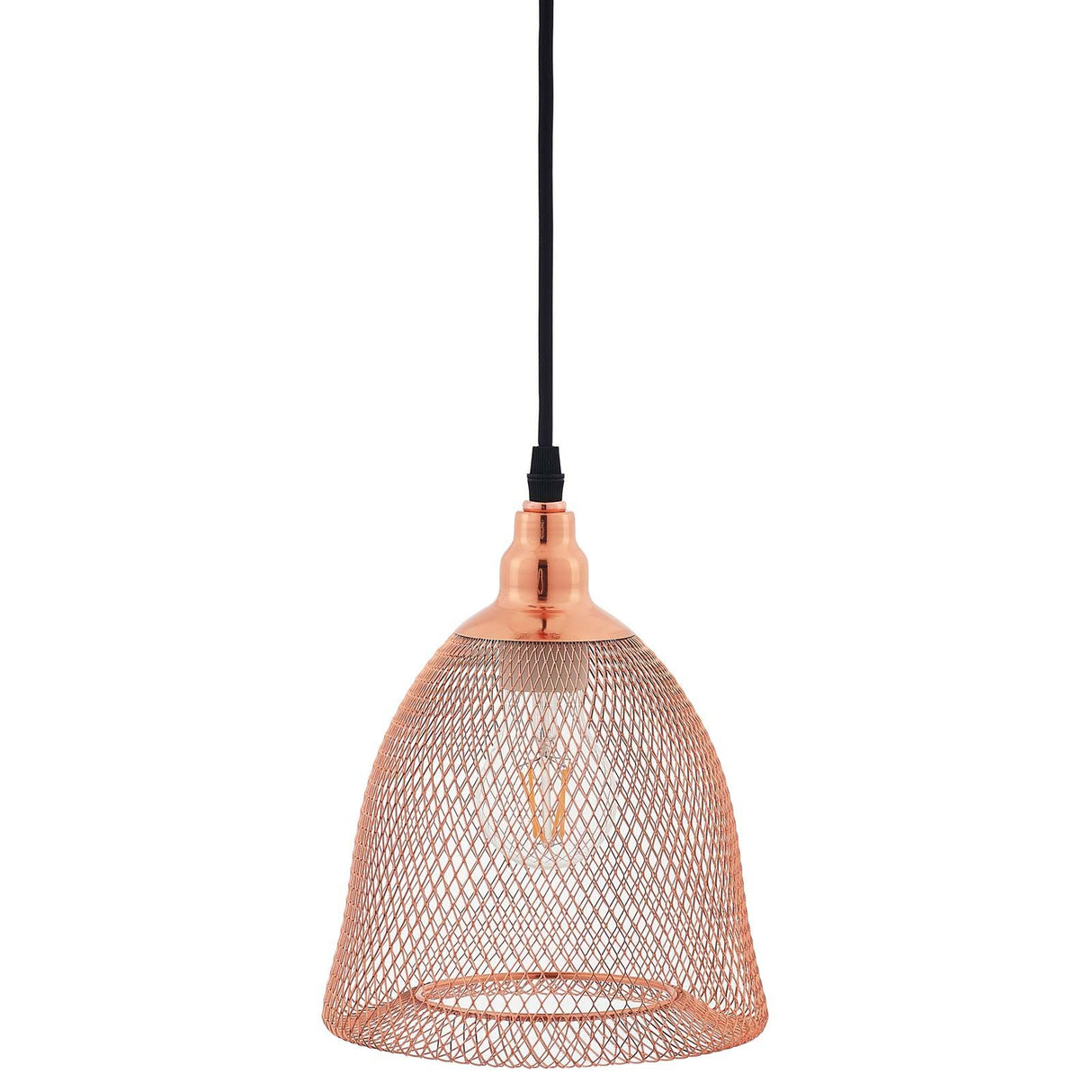 Plated Rose Gold Glimmer Pendant Light - Weaved Metal Wire Pattern W/ Diamond Cutouts - BUILDMYPLACE